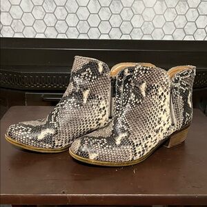Lucky Brand Snakeskin Ankle Booties